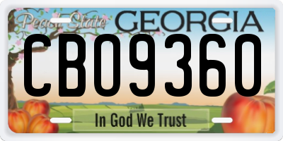 GA license plate CBO9360