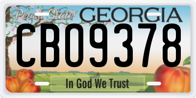 GA license plate CBO9378