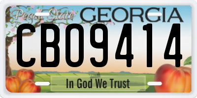 GA license plate CBO9414
