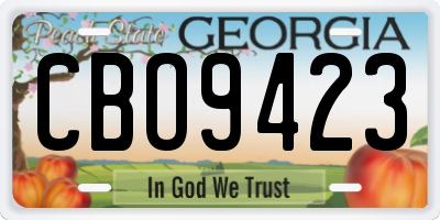 GA license plate CBO9423