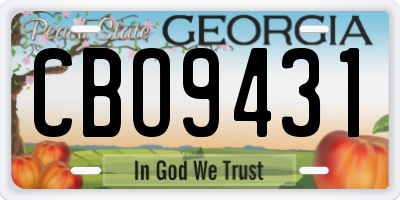 GA license plate CBO9431