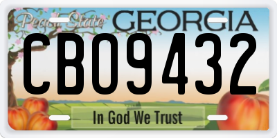 GA license plate CBO9432