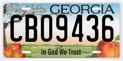 GA license plate CBO9436