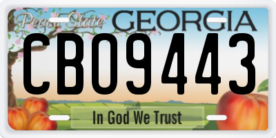 GA license plate CBO9443