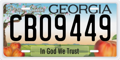 GA license plate CBO9449