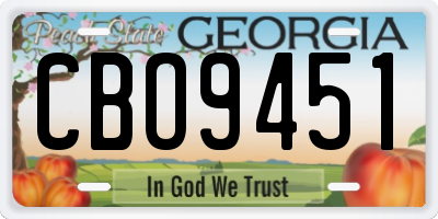 GA license plate CBO9451