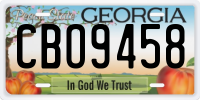 GA license plate CBO9458