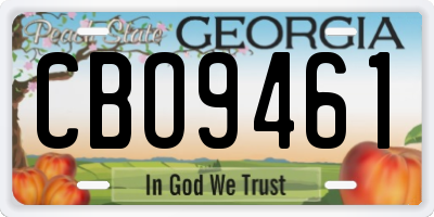 GA license plate CBO9461