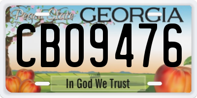 GA license plate CBO9476