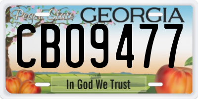 GA license plate CBO9477