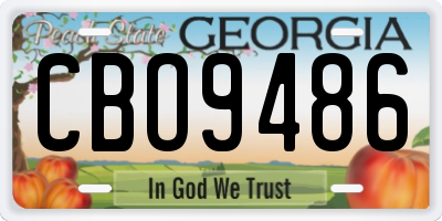 GA license plate CBO9486