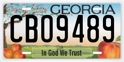 GA license plate CBO9489