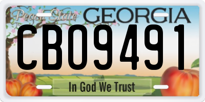 GA license plate CBO9491