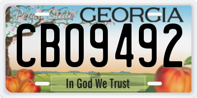 GA license plate CBO9492