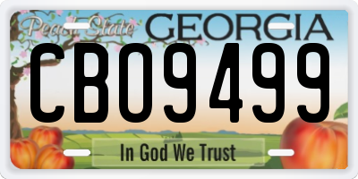 GA license plate CBO9499