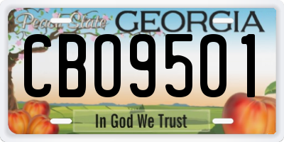 GA license plate CBO9501