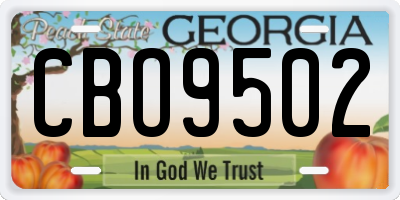 GA license plate CBO9502