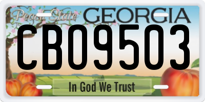 GA license plate CBO9503