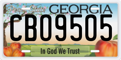 GA license plate CBO9505