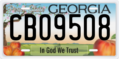 GA license plate CBO9508