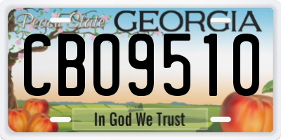 GA license plate CBO9510
