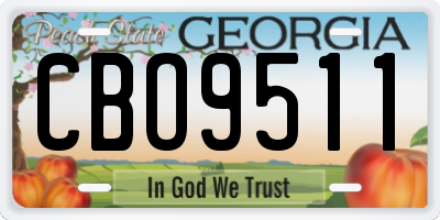 GA license plate CBO9511