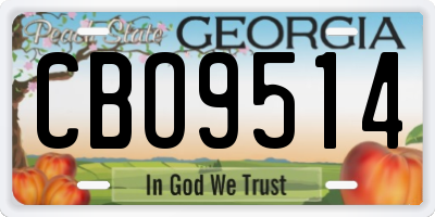 GA license plate CBO9514