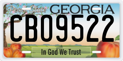 GA license plate CBO9522