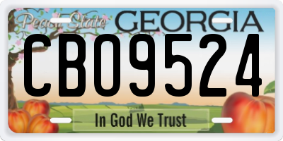 GA license plate CBO9524