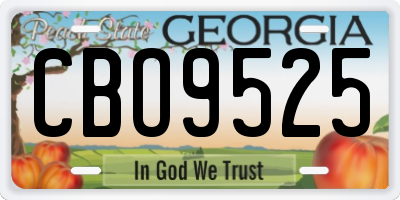 GA license plate CBO9525
