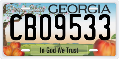 GA license plate CBO9533