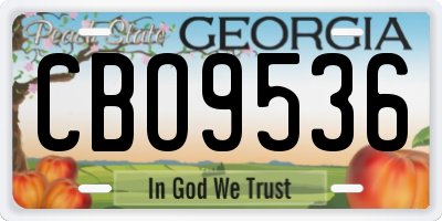 GA license plate CBO9536