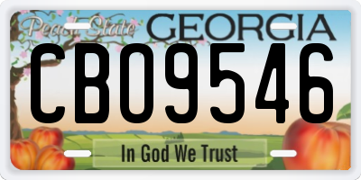 GA license plate CBO9546