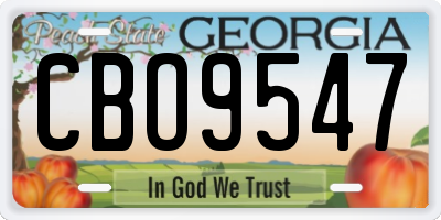 GA license plate CBO9547