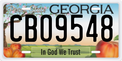 GA license plate CBO9548