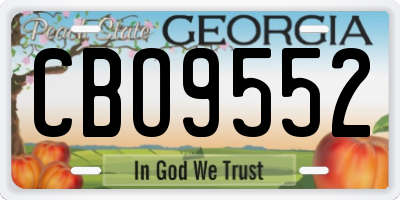 GA license plate CBO9552
