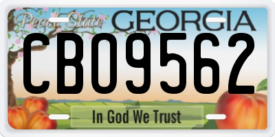 GA license plate CBO9562