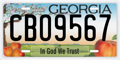 GA license plate CBO9567