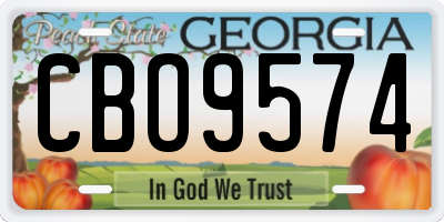 GA license plate CBO9574