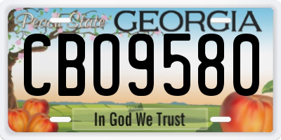 GA license plate CBO9580
