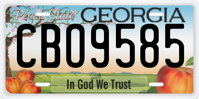 GA license plate CBO9585