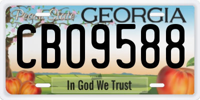 GA license plate CBO9588