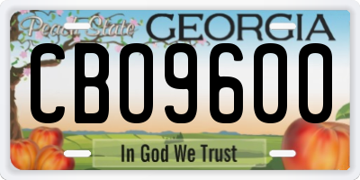GA license plate CBO9600