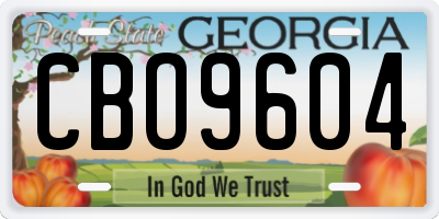 GA license plate CBO9604