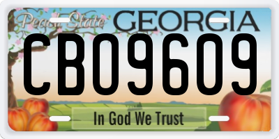 GA license plate CBO9609