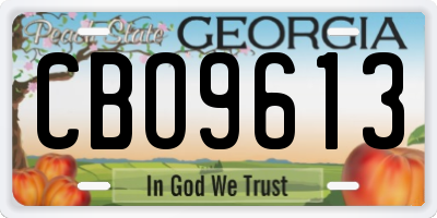 GA license plate CBO9613