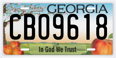 GA license plate CBO9618