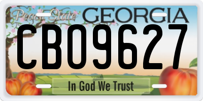 GA license plate CBO9627