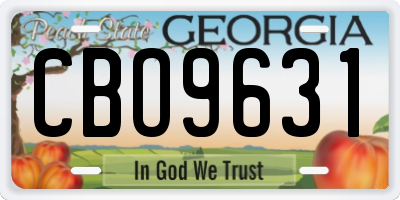 GA license plate CBO9631