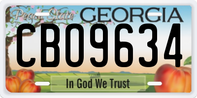 GA license plate CBO9634